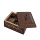 Dolls House Filled Sewing Box Walnut & Gold 1:12 Scale Dolls House Filled Sewing Box Walnut & Gold 1:12 Scale