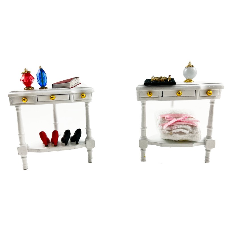 Dolls House Corner Bedside Tables & Accessories Nightstand Bedroom Furniture Dolls House Corner Bedside Tables & Accessories Nightstand Bedroom Furniture