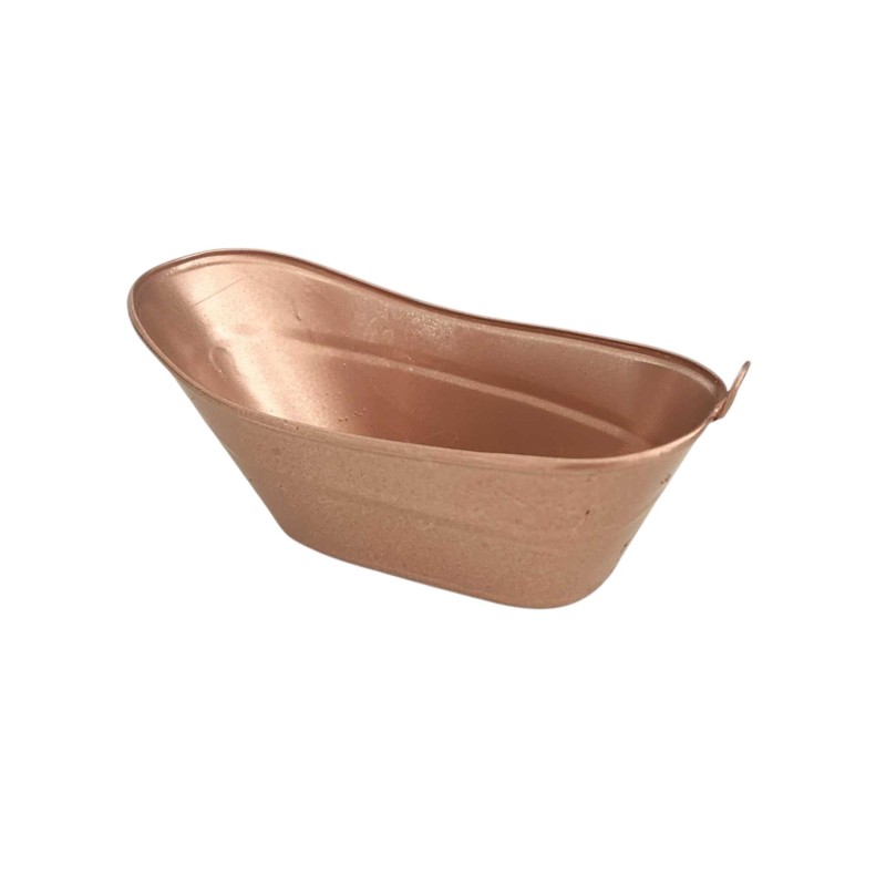 Dolls House Copper Tin Bath Slipper Tub Oval Kitchen Fireside Accessory 1:12