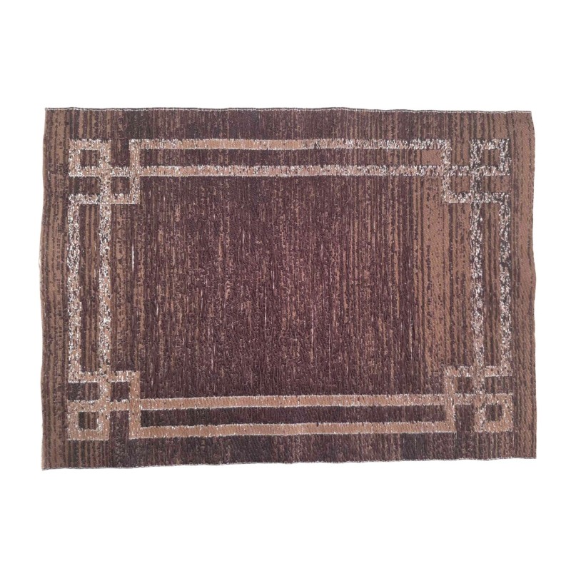 Dolls House Rectangular Rug Modern Brown Geometric Design Carpet Large Dolls House Rectangular Rug Modern Brown Geometric Design Carpet Large