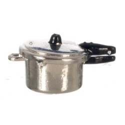Dolls House Pressure Cooker Chrome Miniature Cookware Kitchen Accessory 1:12
