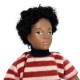 Dolls House Boy in Red Striped Top & Jeans Modern 1:12 Porcelain Doll People