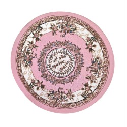 Dolls House Round Area Rug Circular Carpet Pink Vintage Floral Design Lge Dolls House Round Area Rug Circular Carpet Pink Vintage Floral Design Lge