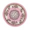Dolls House Round Area Rug Circular Carpet Pink Vintage Floral Design Lge