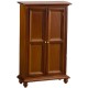 Dolls House Walnut 2 Door Double Wardrobe Wooden Armoire 1:12 Bedroom Furniture