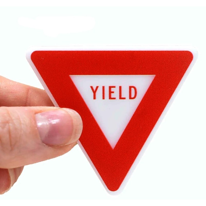 Dolls House Yield Road Sign Give Way Transport Accessory 1:12 Scale