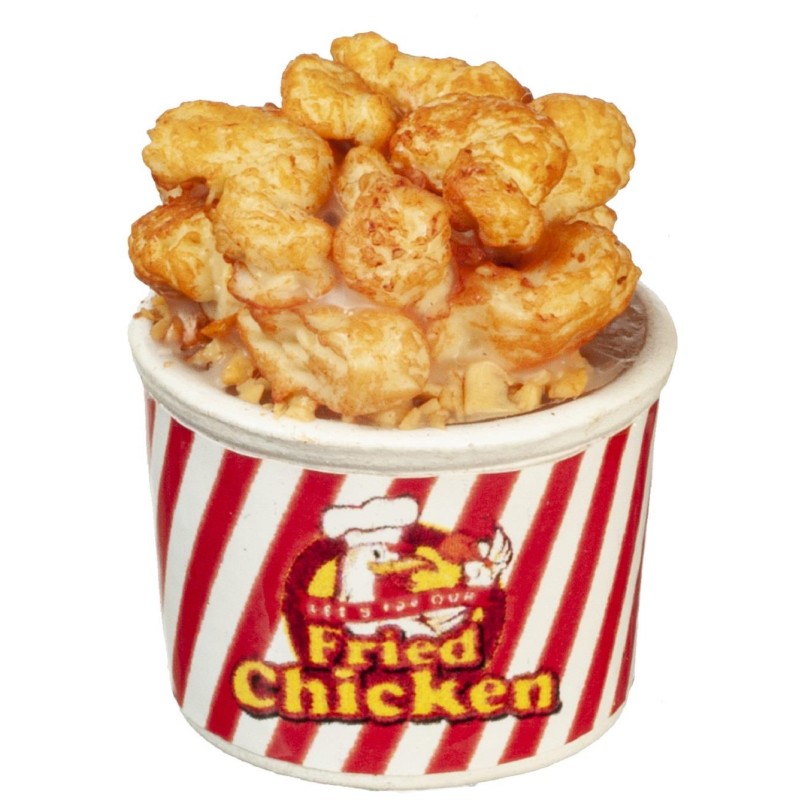 Dolls House Bucket of Fried Chicken Fast Food Take Away Dining Room Accessory