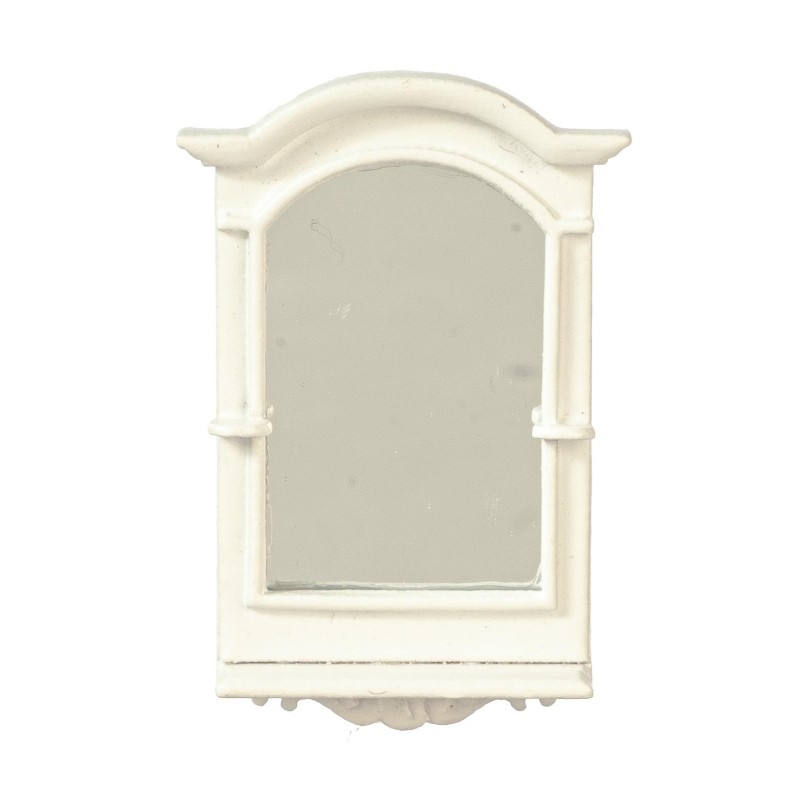 Dolls House Mirror White Antique French 1:24 1/2in Scale JBM Bathroom Accessory