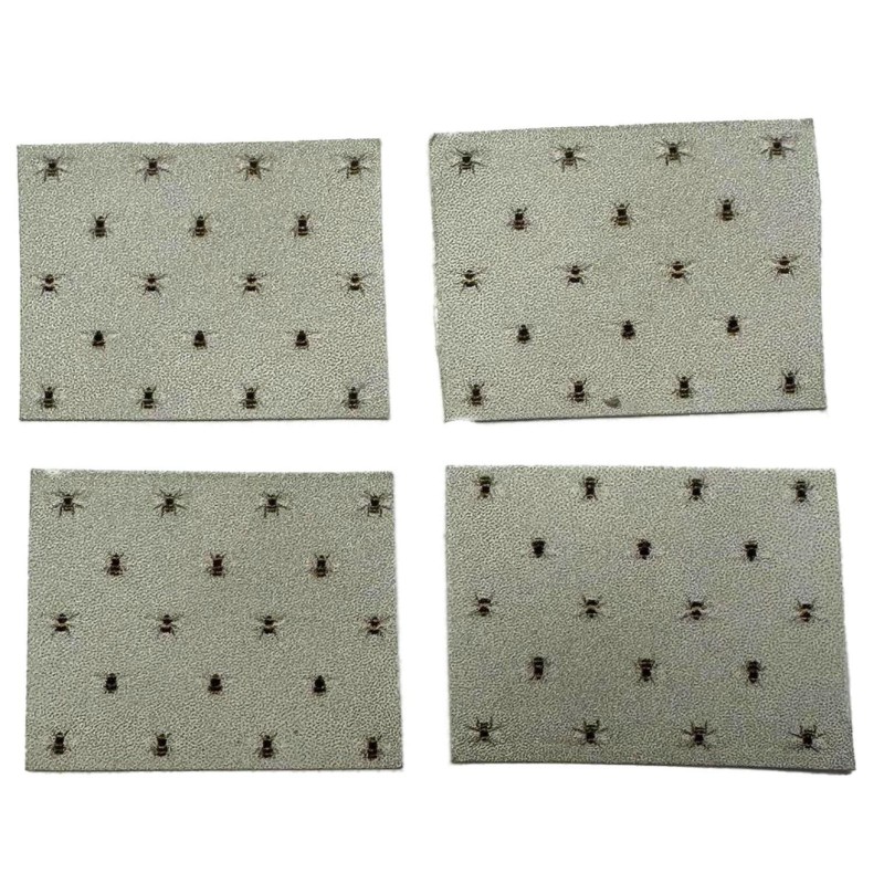 Dolls House Bumble Bee Placemats Grey Table Mats Dining Accessory Printed Card