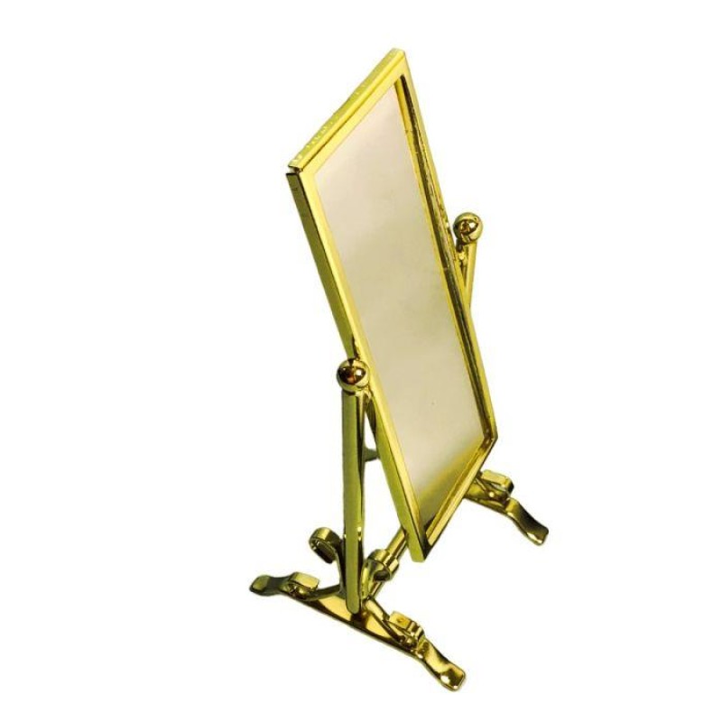 Dolls House Gold Floor Standing Dressing Cheval Mirror 1:12 Bedroom Accessory