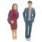 Dolls House Man & Lady with Bag 1:24 Half Inch People Standing Modern Figures