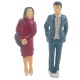 Dolls House Man & Lady with Bag 1:24 Half Inch People Standing Modern Figures