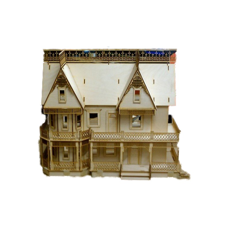 Victorian Farmhouse 1:24 Half Inch Scale Dolls House Laser Cut Flat Pack Kit