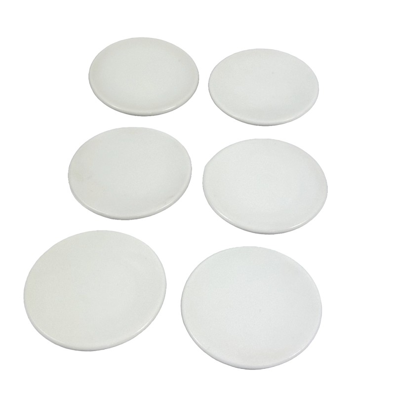 Dolls House Plain White Plates 42mm Set of 6 Tableware Dining Kitchen Accessory