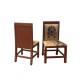 Dolls House 2 Side Chairs Slat Back Walnut Dining Room Furniture Walnut & Gold
