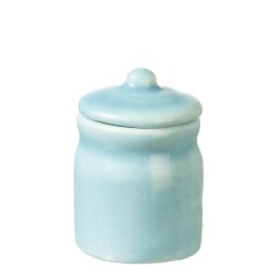 Dolls House Blue Jar with Lid Ceramic Canister Food Storage Kitchen Accessory