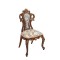 Dolls House Side Chair Victorian Walnut Gold JBM Bedroom & Dining Room Furniture