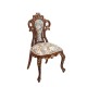Dolls House Side Chair Victorian Walnut Gold JBM Bedroom & Dining Room Furniture