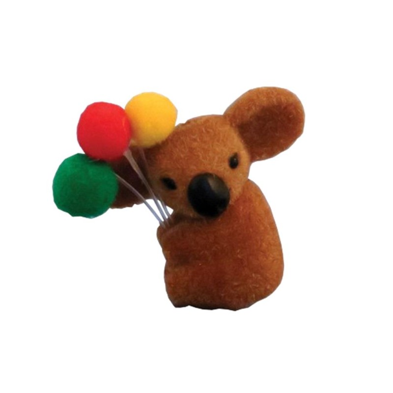 Dolls House Koala Bear with Balloons Flocked Toy Shop Store Nursery Accessory