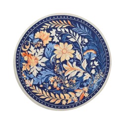 Dolls House Round Area Rug Circular Carpet Modern Blue Floral Design Lge Dolls House Round Area Rug Circular Carpet Modern Blue Floral Design Lge