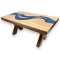 Dolls House River Table Solid Ash Wood Bespoke Blue Resin Dining Room Furniture