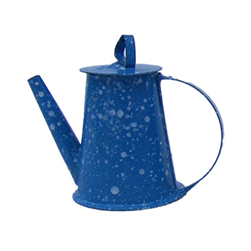 Dolls House Blue Enamel Spatterware Coffee Tea Pot Pitcher Kitchen Accessory