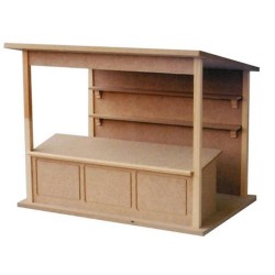 Dolls House Market Stall Flat Pack Kit Wooden Dolls House Market Stall Flat Pack Kit Wooden