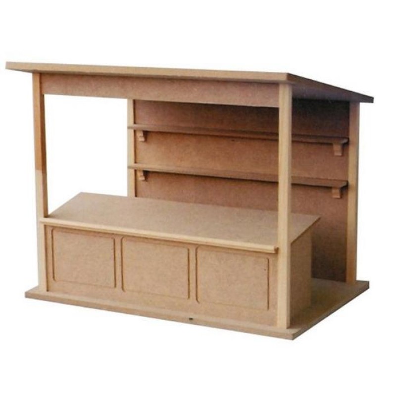 Dolls House Market Stall Flat Pack Kit Wooden Dolls House Market Stall Flat Pack Kit Wooden