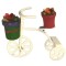 Dolls House White Tricycle Trike Plant Stand & Flowers Garden Outdoor Accessory