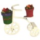 Dolls House White Tricycle Trike Plant Stand & Flowers Garden Outdoor Accessory