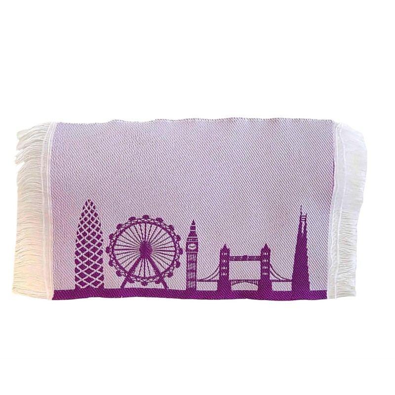 Dolls House London Skyline Rug Double Sided Design Purple 1:12 Accessory Small