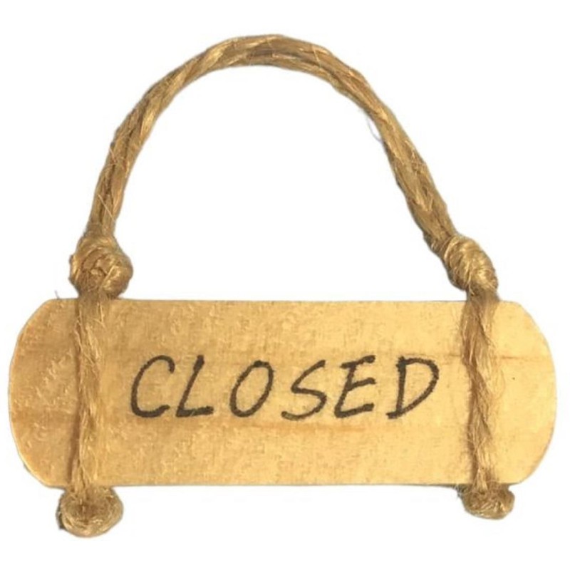 Dolls House Hanging Open/Closed Door Sign Shop Store Restaurant Pub Accessory