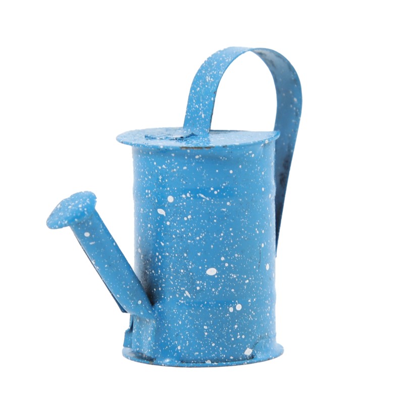 Dolls House Pioneer Blue Spotted Watering Can Sprinkler Garden Outdoor Accessory