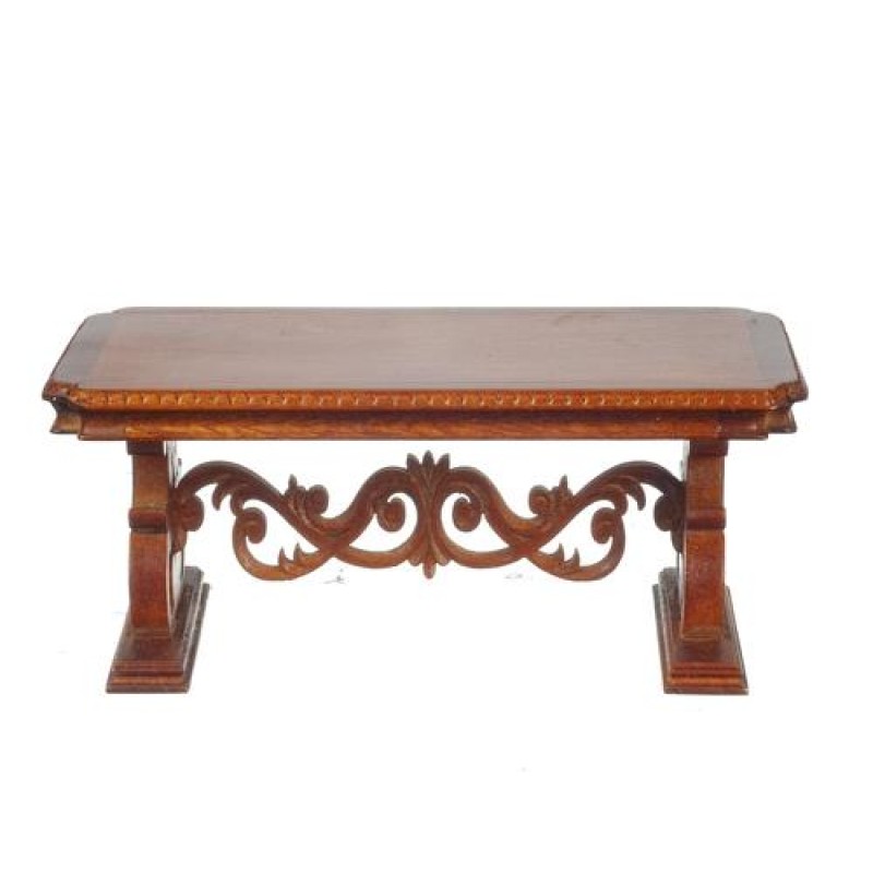 Dolls House Louis XIV Trestle Table Walnut JBM Miniature Dining Room Furniture