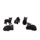 Dolls House 5 Black Cats Sitting Standing Lying 1:12 Pets Halloween Accessory