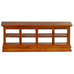 Dolls House Display Counter Walnut Case Cabinet Shop Fitting Store Furniture