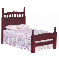 Dolls House Single Bed Victorian Mahogany Bedroom Furniture 1:12 Scale Miniature