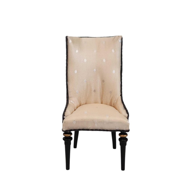 Dolls House Black High Back Side Chair JBM Miniature Dining Room Furniture 1:12