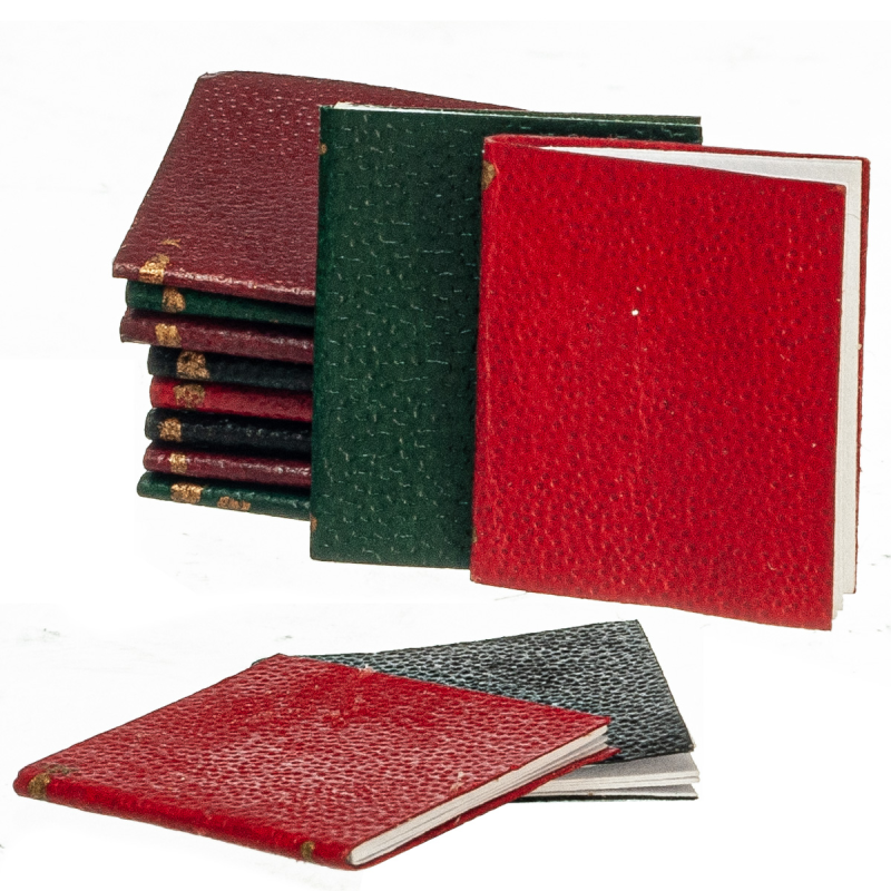 Dolls House 12 Bound Books with Pages Miniature 1:12 Study School Accessory Dolls House 12 Bound Books with Pages Miniature 1:12 Study School Accessory