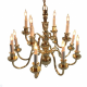 Dolls House Elite 12 Arm Brass Chandelier Candle Bulbs Miniature 