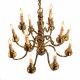 Dolls House Elite 12 Arm Brass Chandelier Candle Bulbs Miniature 