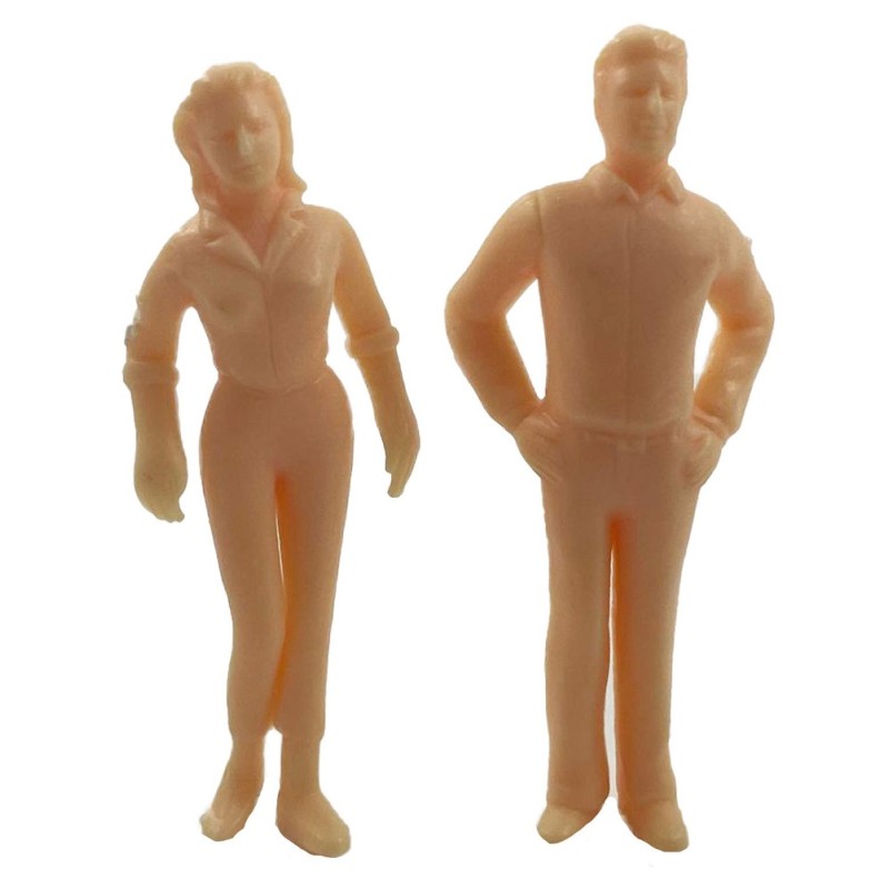 Dolls House Smart Man & Lady Unpainted Figures Miniature 1:24 Half Inch People