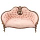 Dolls House American Pink Victorian Sofa JBM Walnut Living Room Furniture 1:12