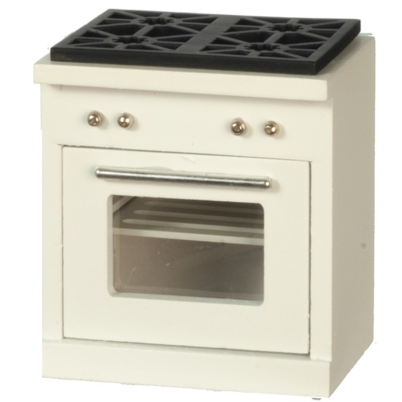 Dolls House White Cooker Stove Modern Miniature Kitchen Furniture 1:12 Scale