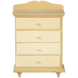 Dolls House Chest of Drawers Bare Wood Miniature Bedroom Furniture 1:12 Scale