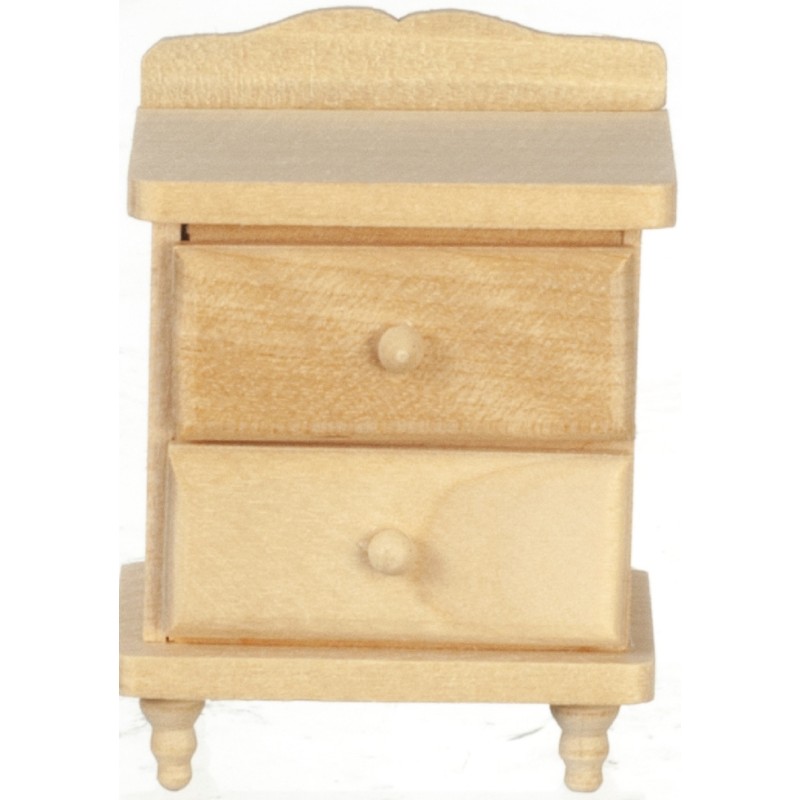 Dolls House Bare Wood Night Stand Bedside Table Miniature Bedroom Furniture 1:12