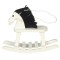 Dolls House White Sit on Rocking Horse Wooden Miniature Nursery Toy Furniture