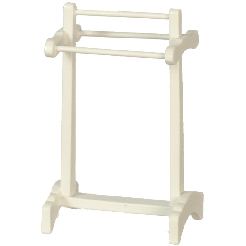 Dolls House Bathroom Towel Rack Rail White Miniature Bathroom Furniture 1:12