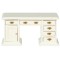 Dolls House Double Pedestal Kneehole Desk White 1:12 Office Study Furniture
