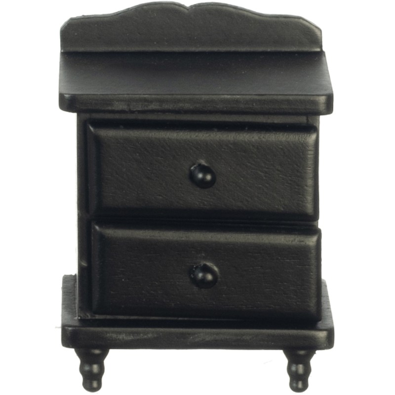 Dolls House Black Night Stand Bedside Table Miniature Bedroom Furniture 1:12